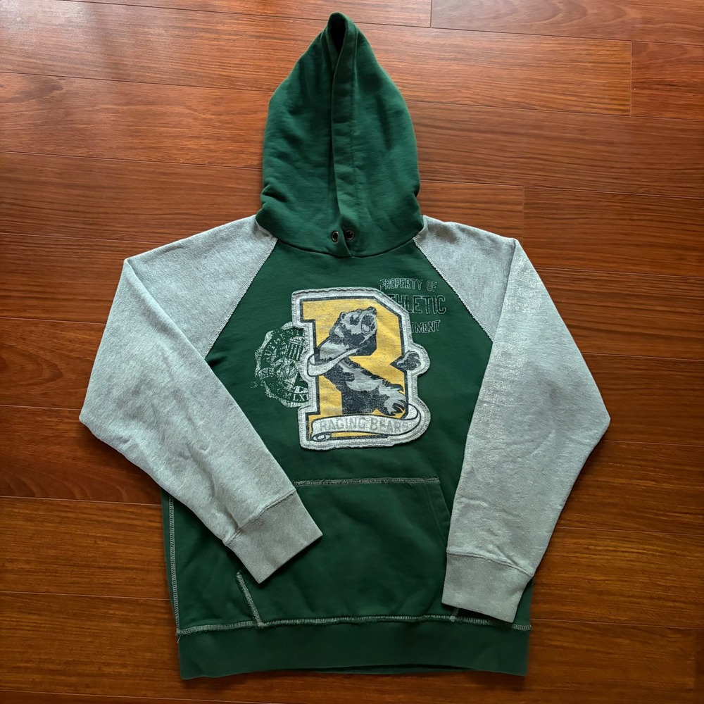 Gap Hoodie Green Grey Raging Bears Graphic Raglan Vintage 07/SPR XXL / Men's M